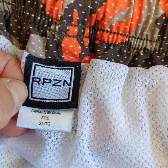 NWT! Ripzone Boy's Orange/Brown Army Camo Swim Trunks/Shorts (3556 - Picture 4 of 8